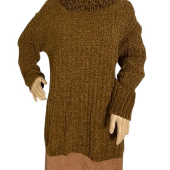 Olsen Caramel Brown Two-Piece Sweater and Skirt Set - Picture 2 of 12